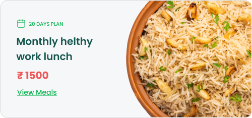 Monthly healthy work lunch, 20 days plan, ₹1500