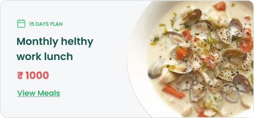 Monthly healthy work lunch, 15 days plan, ₹1000